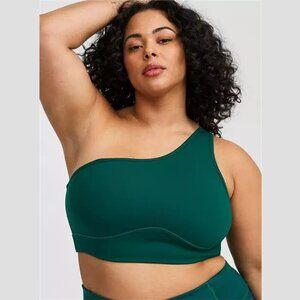 Torrid - Low Impact Wireless One Shoulder Active Sports Bra in Botanical Green​​